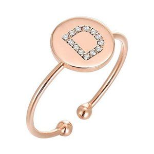 14K Gold Plated Initial D Letter Stackable Rings for Women | Fashion Rings